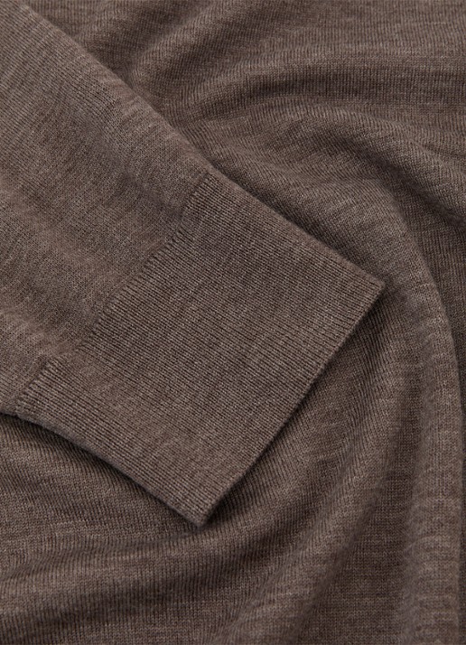 Reiss SUZZIE Ultra-Soft Merino Wool Crew-Neck T-Shirt - detail 6 bruin