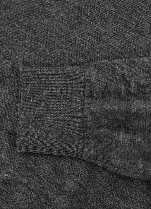 Reiss SUZZIE Ultra-Soft Merino Wool Crew-Neck T-Shirt - detail 6 donkergrijs