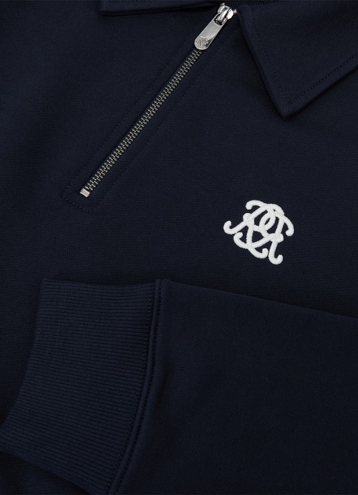 Reiss Sweater met halve rits - detail 6 donkerblauw