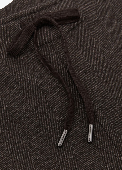 Reiss Sylvie mid waist wide leg joggingbroek  - detail 6 donkerbruin