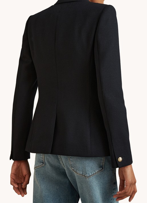 Reiss Tally double breasted blazer met sierknopen - achterkant 5 blauw