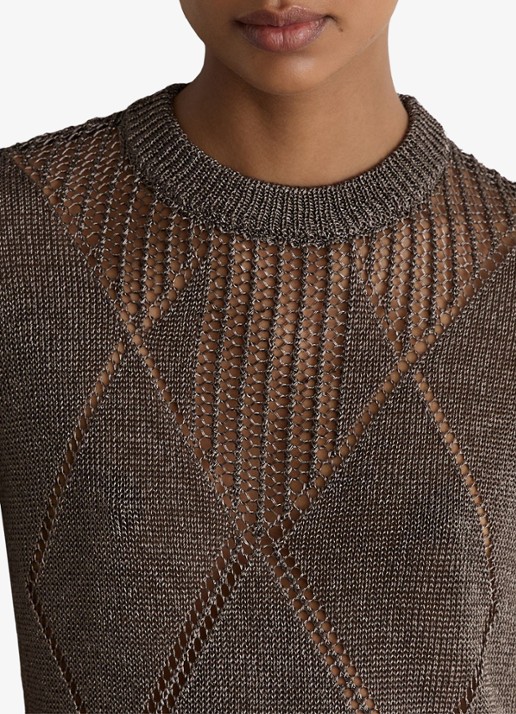 Reiss Tamsin top met opengewerkt dessin - detail 4 donkergrijs