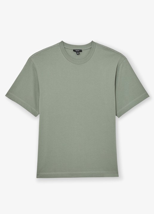 Reiss TATE Cotton Pigment-Dyed Relaxed-Fit T-Shirt - voorkant groen
