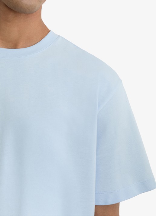 Reiss TATE Cotton Pigment-Dyed Relaxed-Fit T-Shirt - detail 5 lichtblauw