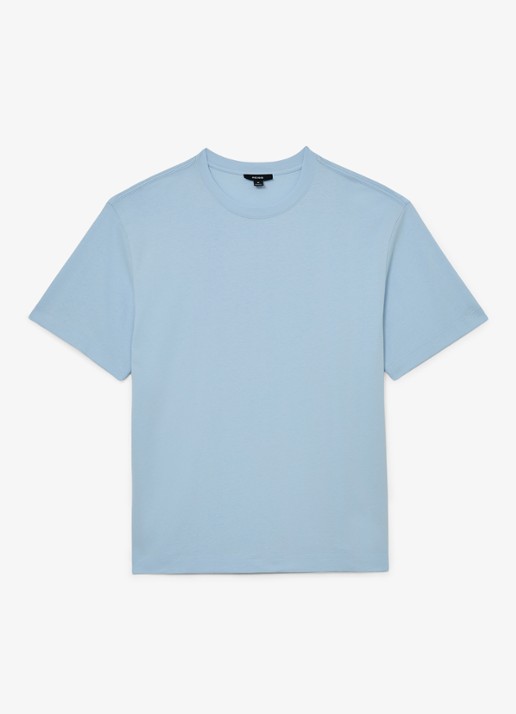 Reiss TATE Cotton Pigment-Dyed Relaxed-Fit T-Shirt - voorkant 2 lichtblauw