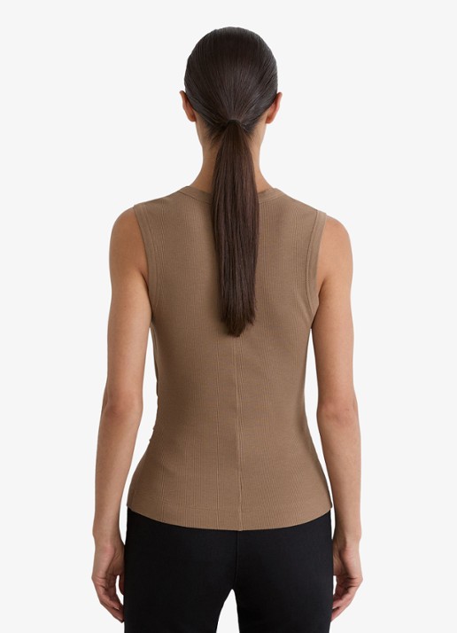 Reiss Thena top met V-hals - achterkant 3 beige