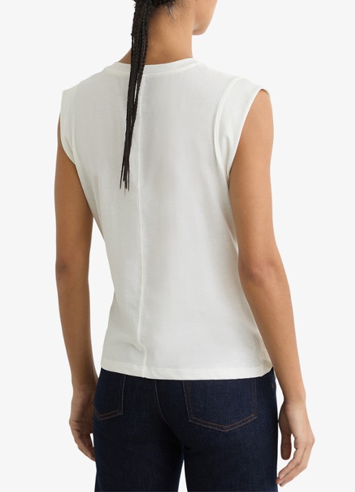 Reiss Tia top met gedrapeerd detail - achterkant 5 wit