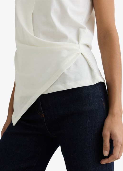 Reiss Tia top met gedrapeerd detail - detail 4 wit
