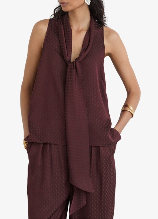 Reiss Tilly top met sjaalkraag