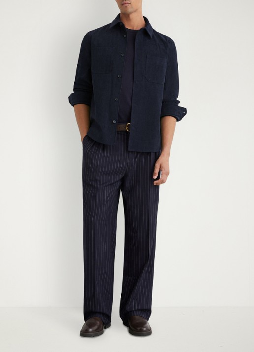Reiss Townie overshirt van corduroy - voorkant 3 navy / blauw