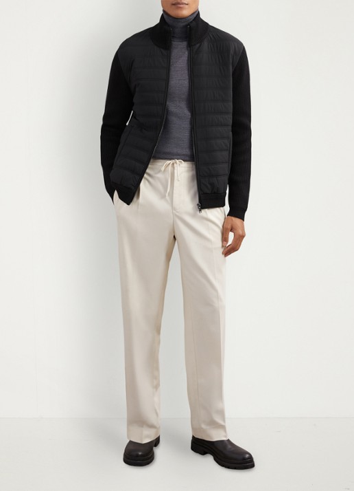 Reiss Townsend jack met quilt patroon - voorkant 3 black / zwart