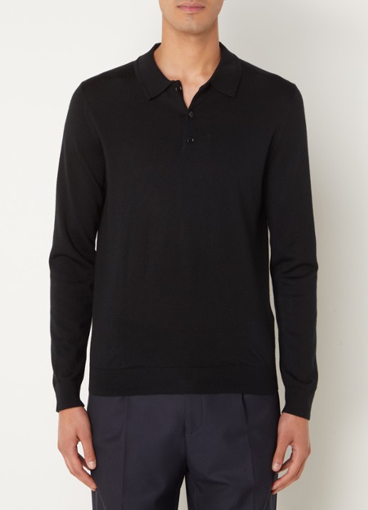 Reiss Trafford fijngebreide regular fit polo van wol