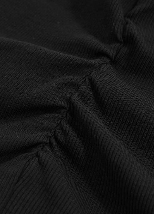 Reiss Trudy fijngebreide top met plooien - detail 5 zwart