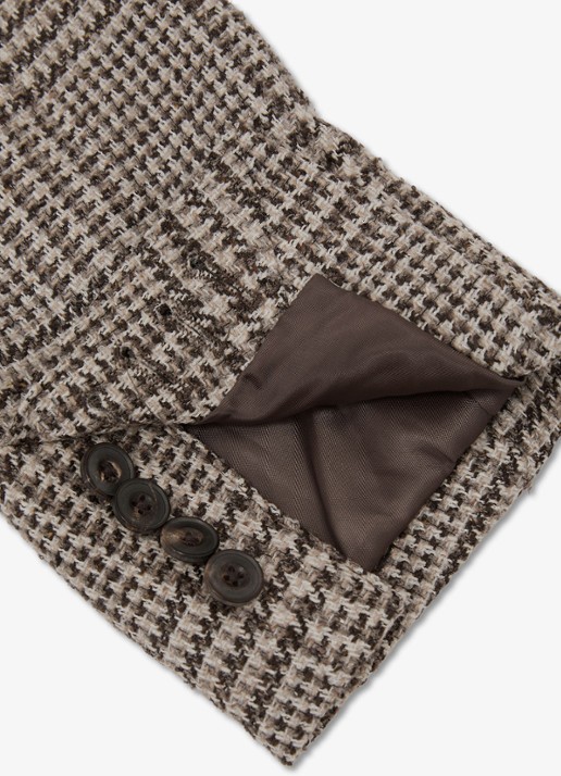 Reiss Tuscan colbert met ruitdessin - detail 6 bruin