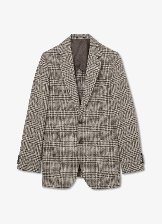 Reiss Tuscan colbert met ruitdessin - voorkant bruin