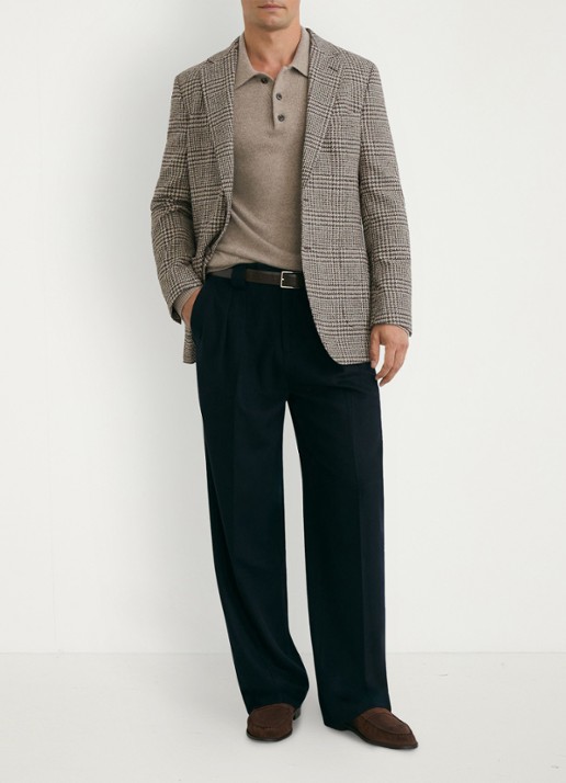 Reiss Tuscan colbert met ruitdessin - voorkant 2 bruin