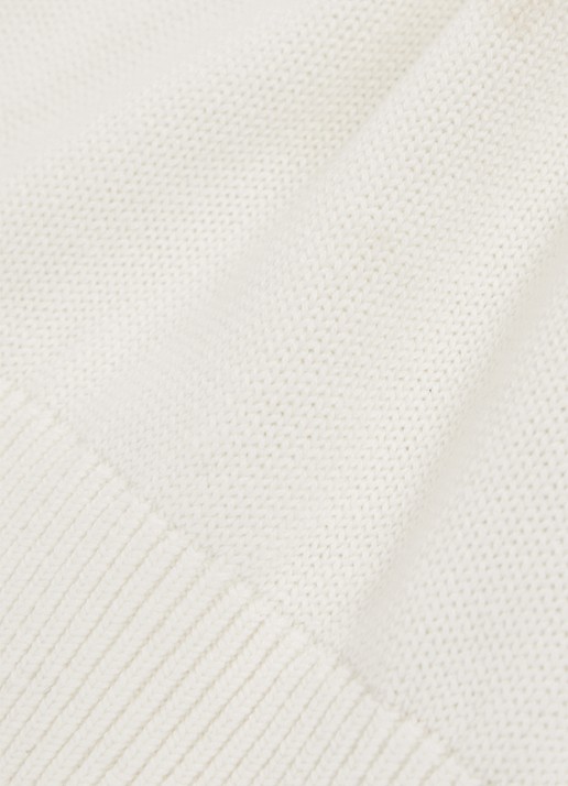 Reiss Valerie fijngebreide trui met V-hals - detail 4 gebroken wit