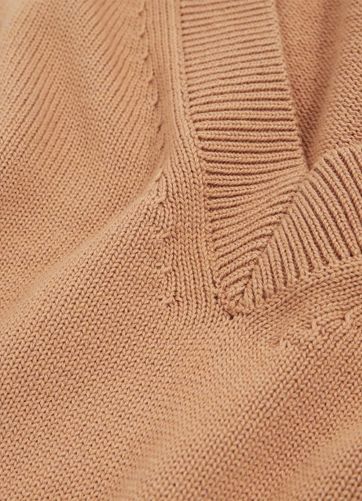 Reiss Valerie fijngebreide trui met V-hals - detail 5 camel