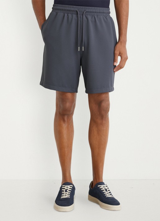Reiss VAULT high waist wide fit korte broek met structuur