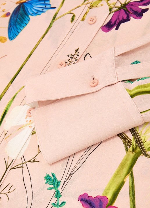 Reiss Veida blouse met bloemborduring - detail 3 oudroze