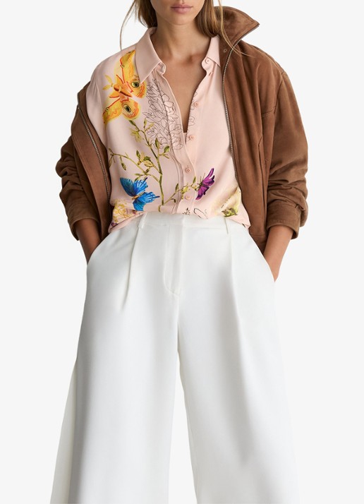 Reiss Veida blouse met bloemborduring - detail 4 oudroze