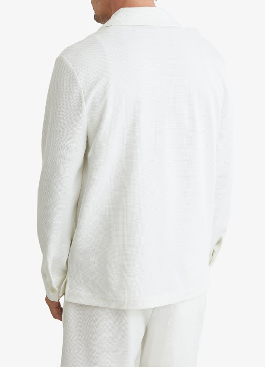 Reiss Vento regular fit overhemd met wafelstructuur - achterkant 7 wit