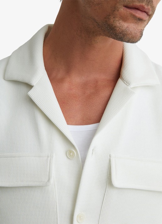 Reiss Vento regular fit overhemd met wafelstructuur - detail 2 wit