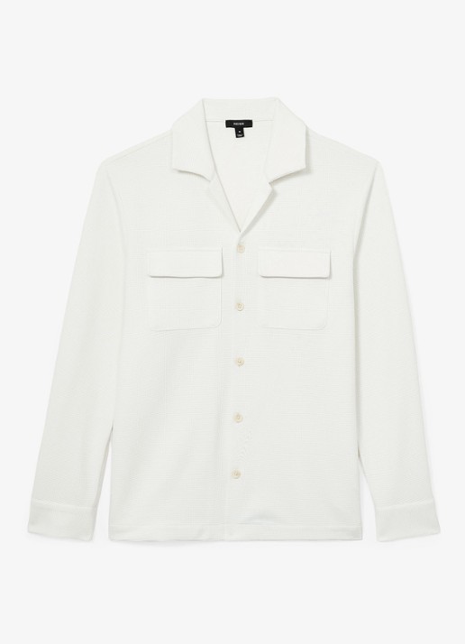 Reiss Vento regular fit overhemd met wafelstructuur - voorkant 5 wit
