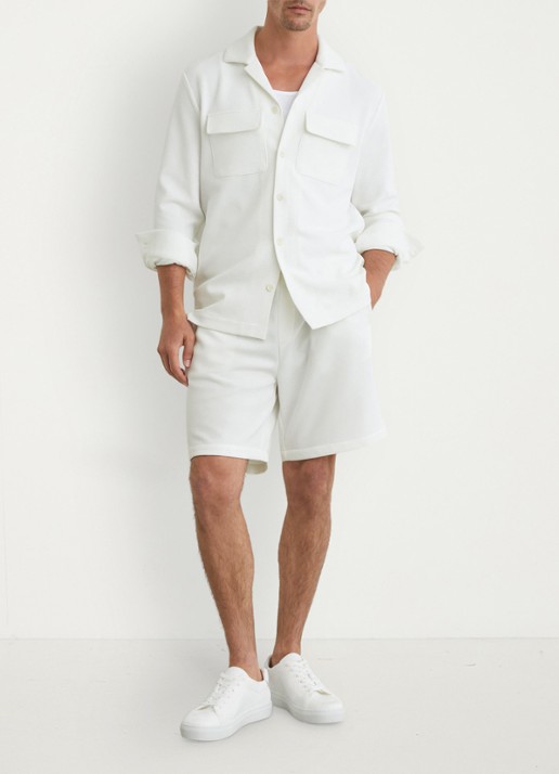 Reiss Vento regular fit overhemd met wafelstructuur - voorkant 6 wit