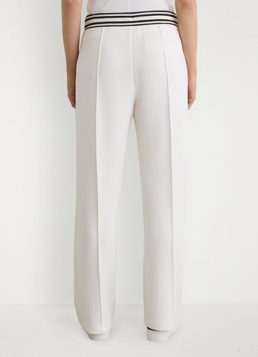 Reiss Verity mid waist loose fit pantalon met gestreept detail - achterkant 3 wit