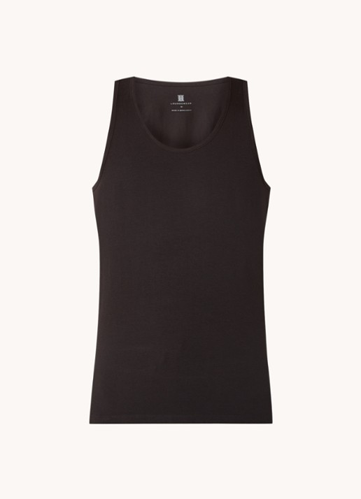 Reiss Vinnie lounge tanktop met ronde hals - voorkant 2 black / zwart