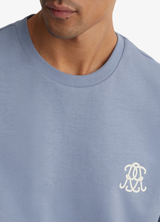 Reiss Walton T-shirt met logo- en backprint - detail 5 lichtblauw