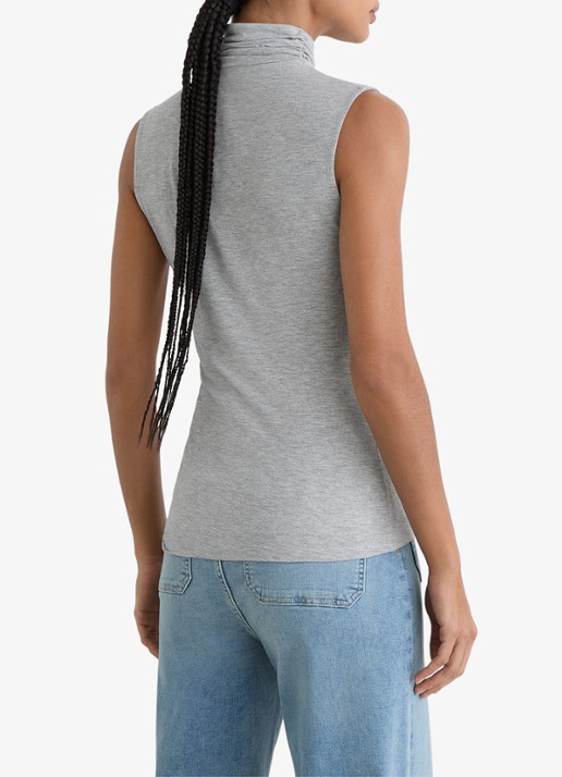 Reiss Wanda top met plooien - achterkant grey marl / grijs