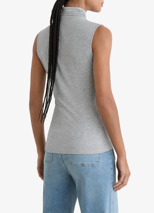 Reiss Wanda top met plooien - achterkant 6 grey marl / grijs