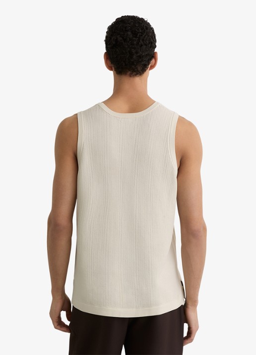 Reiss Watson singlet met structuur - achterkant 6 gebroken wit