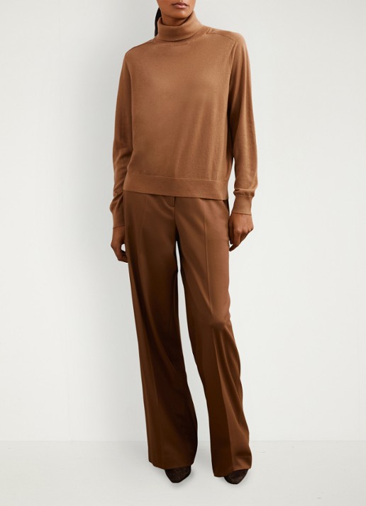 Reiss Wendy fijngebreide trui van wol met col - detail 6 camel