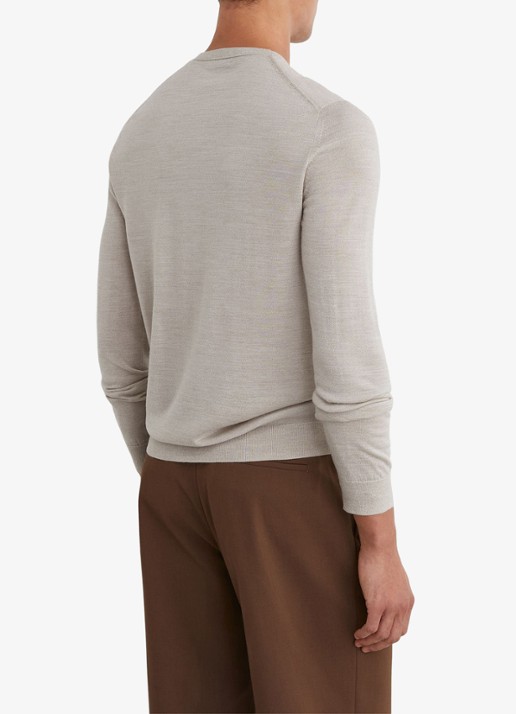 Reiss WESSEX Merino Wool Crew-Neck Jumper - achterkant 3 beige