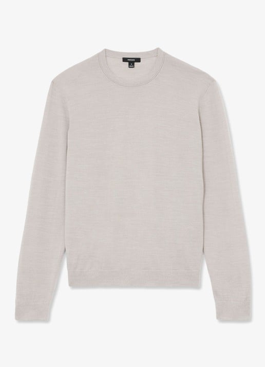 Reiss WESSEX Merino Wool Crew-Neck Jumper - voorkant 4 beige