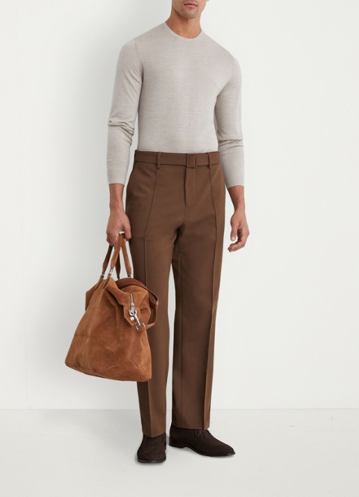 Reiss WESSEX Merino Wool Crew-Neck Jumper - voorkant 5 beige