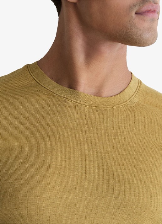 Reiss WESSEX Merino Wool Crew-Neck Jumper - detail 3 geel