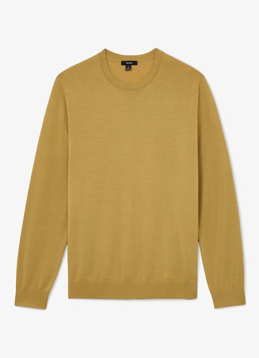 Reiss WESSEX Merino Wool Crew-Neck Jumper - voorkant 5 geel