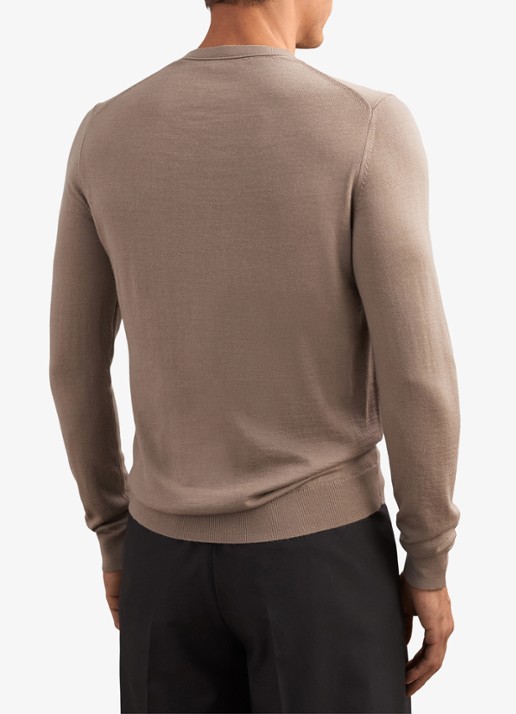 Reiss Wessex sweater van merino wol - achterkant 4 camel