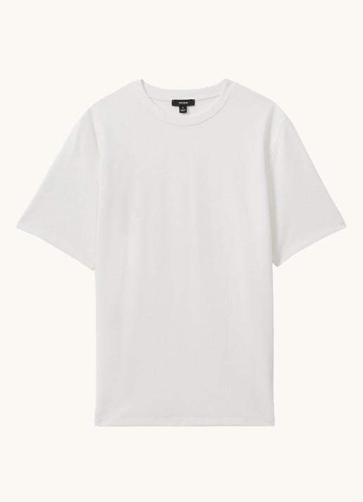 Reiss Wick T-shirt met structuur - voorkant 2 wit