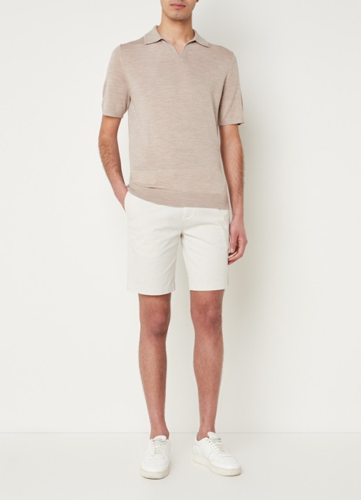 Reiss Wicket straight fit korte chino met steekzakken  - voorkant 3 gebroken wit