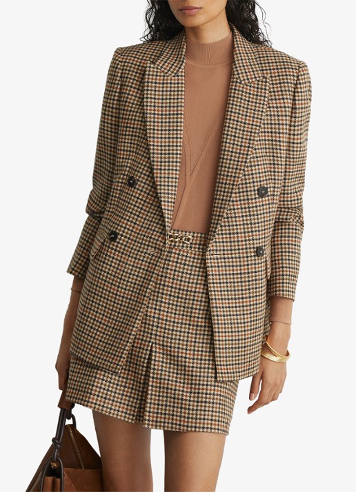 Reiss Willow mini rok van wol met ruitdessin