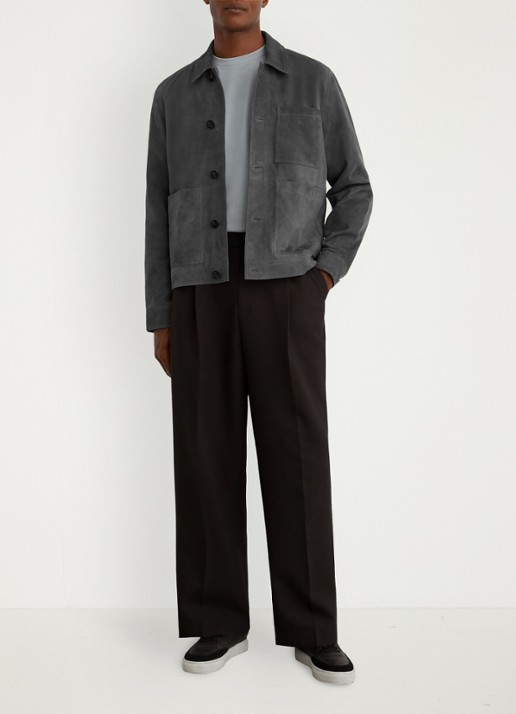 Reiss Wilstead lerenjas van suède - detail 4 blauw