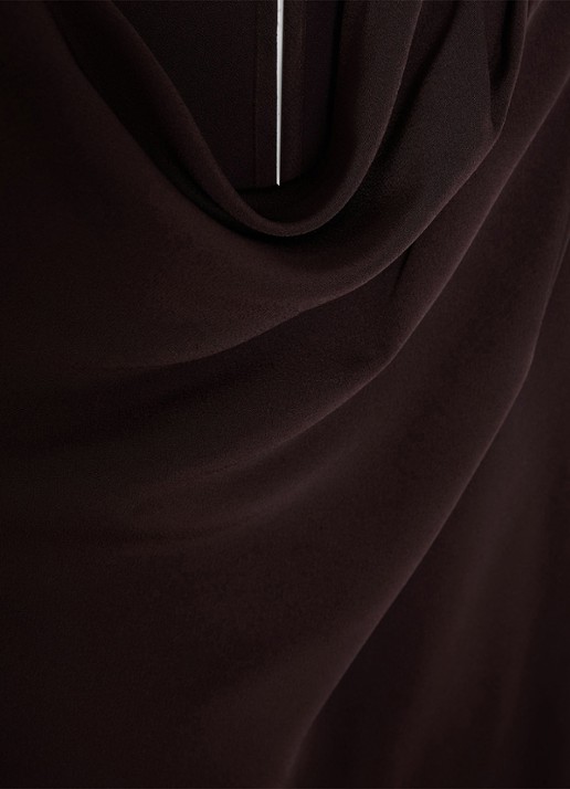 Reiss WRENLEY Drape-Detail Layered Mini Dress - detail 5 chocoladebruin