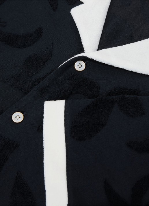 Reiss Zuma overhemd met badstof - detail 5 donkerblauw