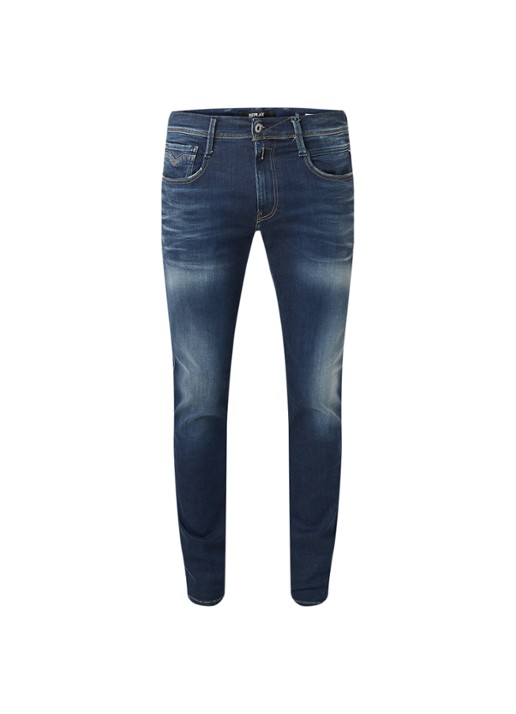 Replay Anbass Hyperflex slim fit jeans met stretch - voorkant 4 indigo