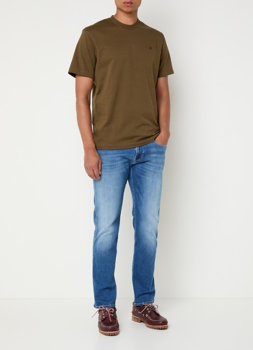 Replay Anbass slim fit jeans met medium wassing - voorkant 2 indigo